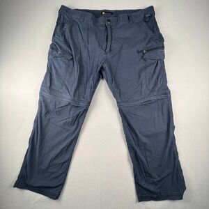 BC Clothing Convertible Cargo Pants Mens XXL x 30 Blue Zip Off Hiking Utility